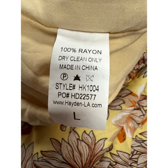 Hayden Los Angeles Jumpsuit Floral Yellow Blue Orange LARGE - Picture 12 of 12